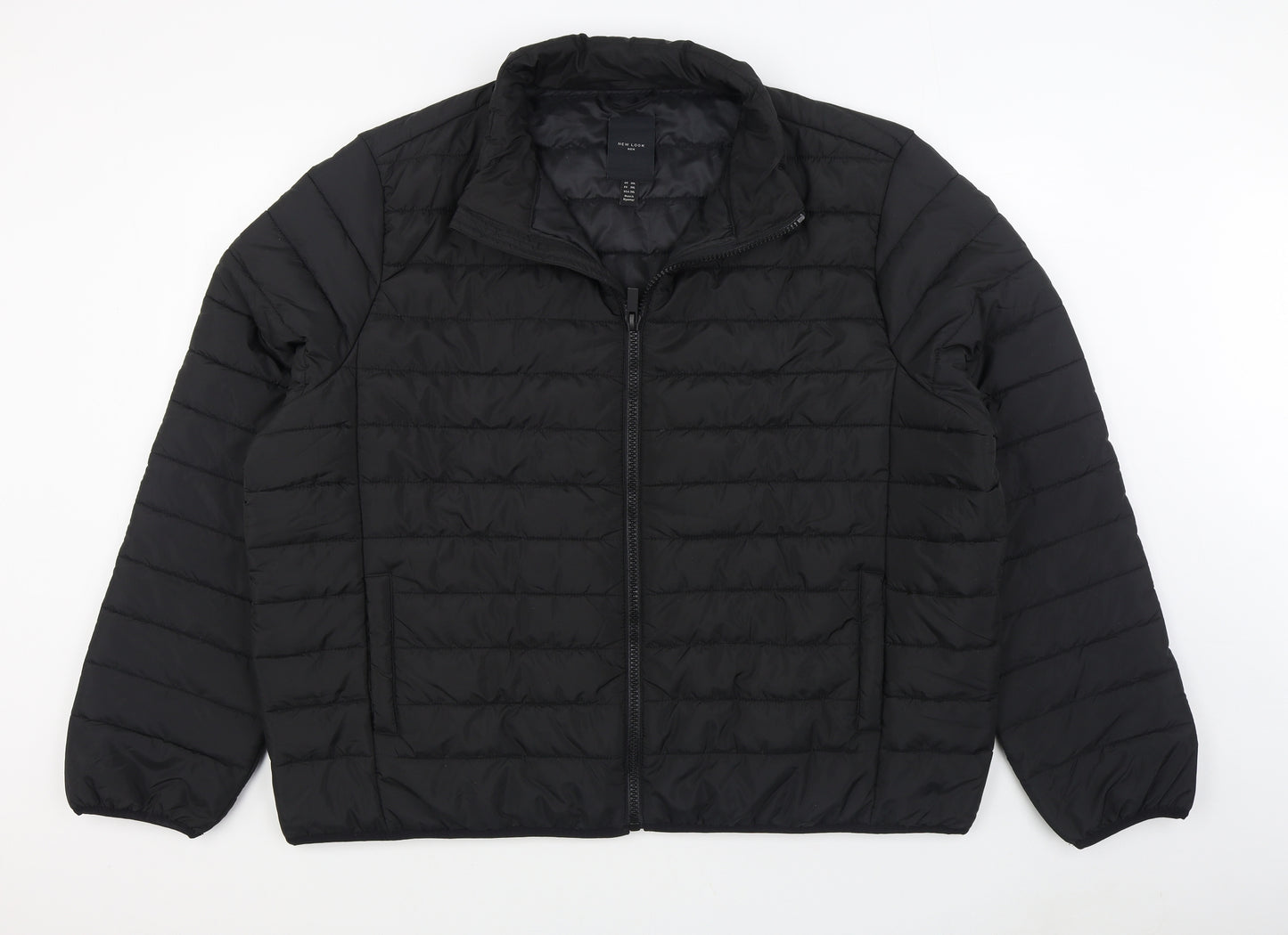 New Look Mens Black   Quilted Coat Size 3XL  Zip