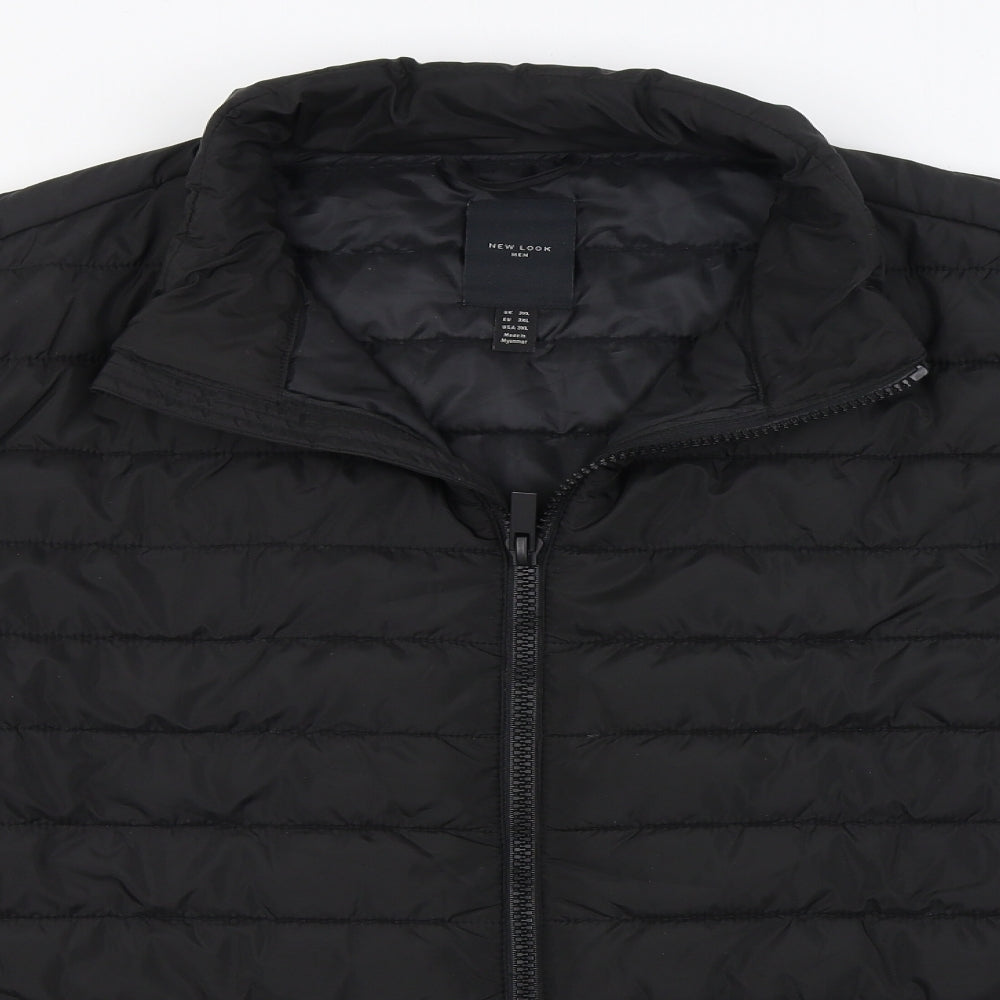 New Look Mens Black   Quilted Coat Size 3XL  Zip