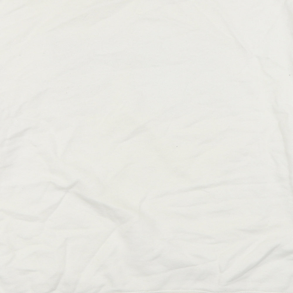 H&M Mens White  Cotton Pullover Sweatshirt Size XL