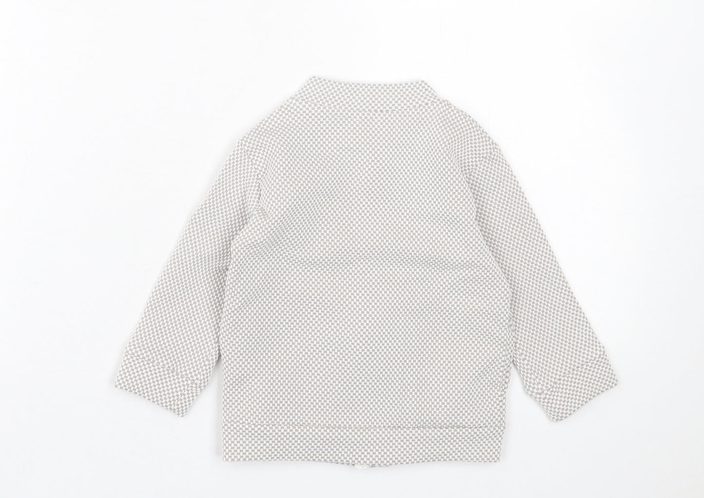 River Island Boys Grey Gingham Viscose Full Zip Jumper Size 9-12 Months  Zip