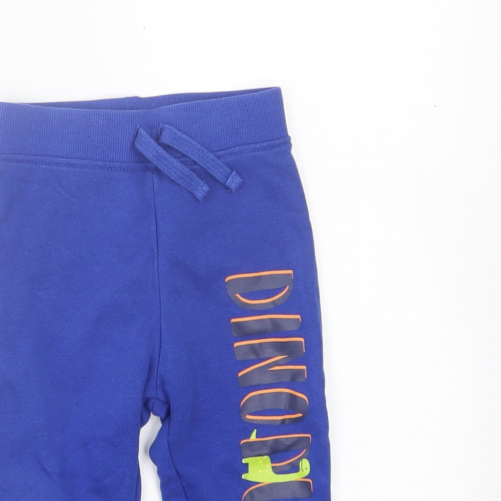 Dunnes Stores Boys Blue  Cotton Jogger Trousers Size 12-18 Months  Tie