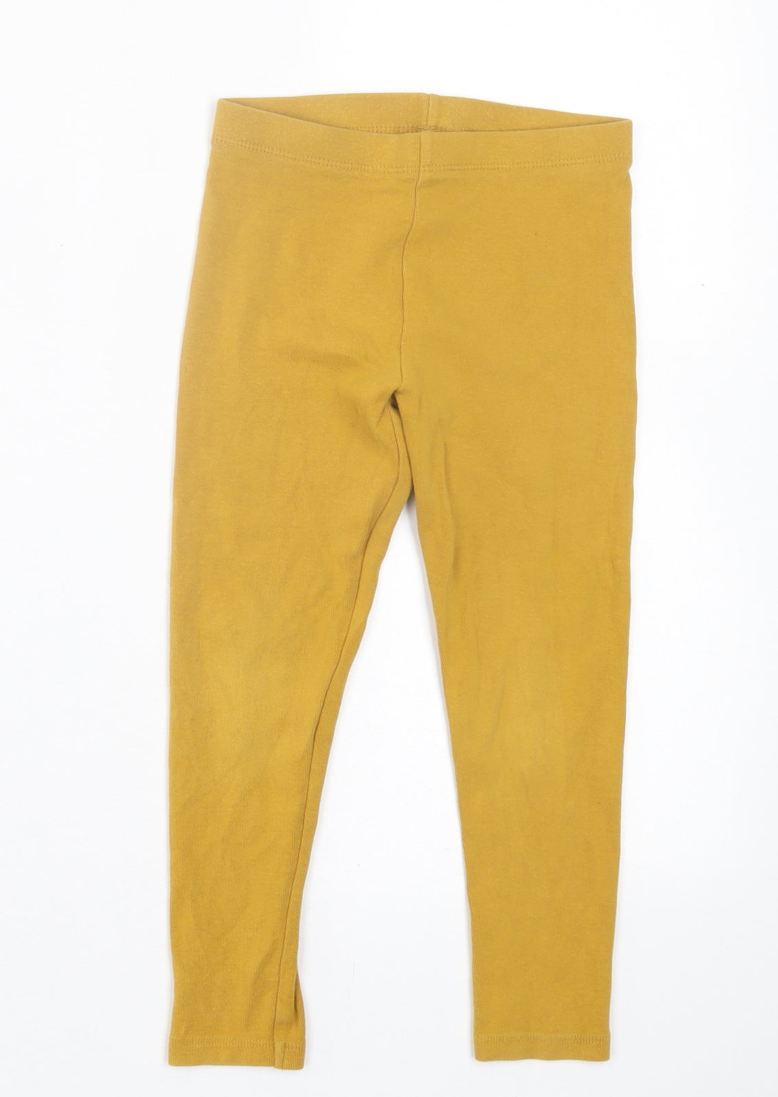 NEXT Girls Yellow  Cotton Capri Trousers Size 5-6 Years  Regular Pullover