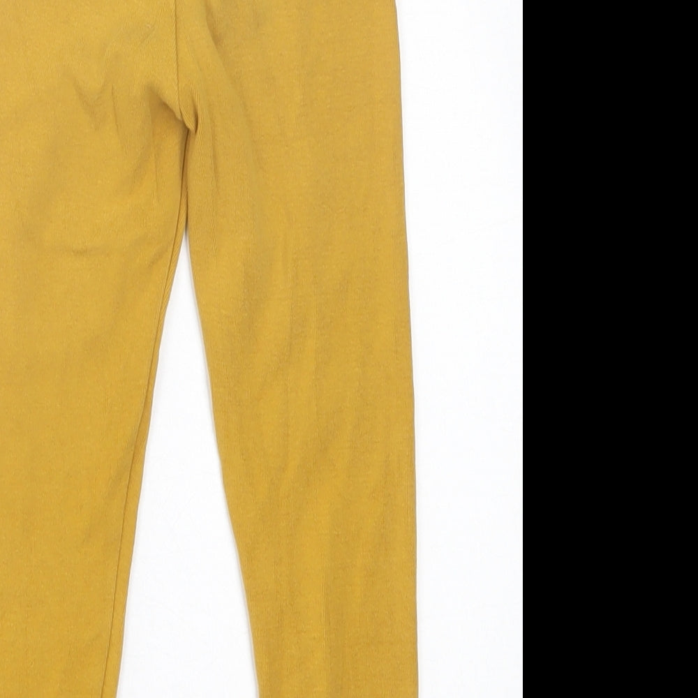 NEXT Girls Yellow  Cotton Capri Trousers Size 5-6 Years  Regular Pullover