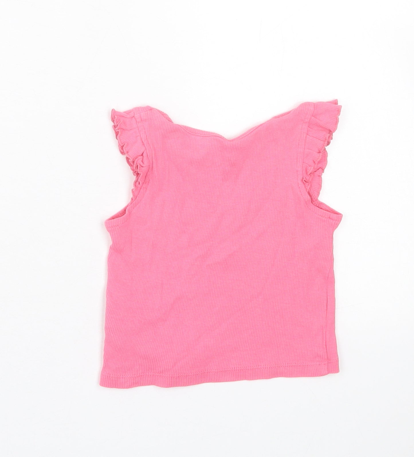 Primark Girls Pink  Cotton Basic T-Shirt Size 9-12 Months Crew Neck Pullover