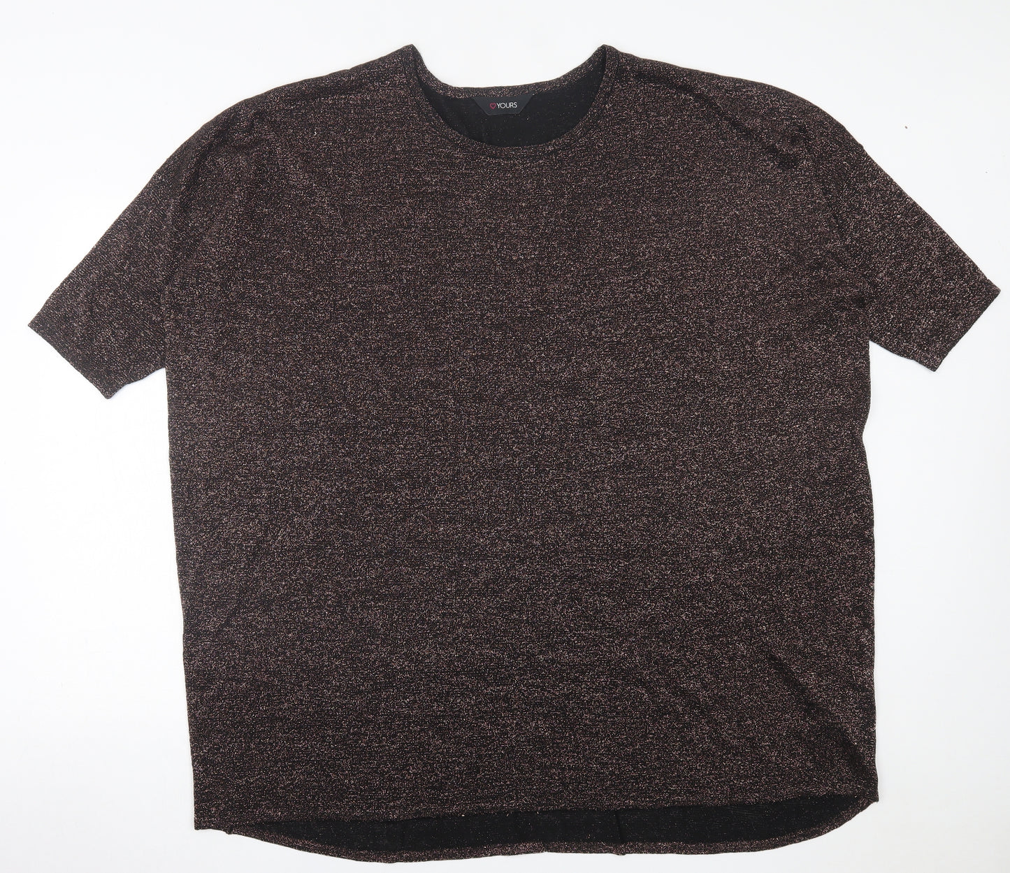 Yours Womens Purple  Polyester Basic T-Shirt Size 18 Crew Neck