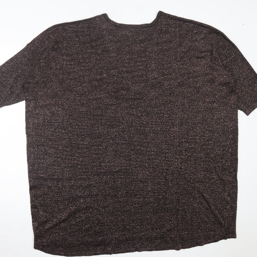 Yours Womens Purple  Polyester Basic T-Shirt Size 18 Crew Neck