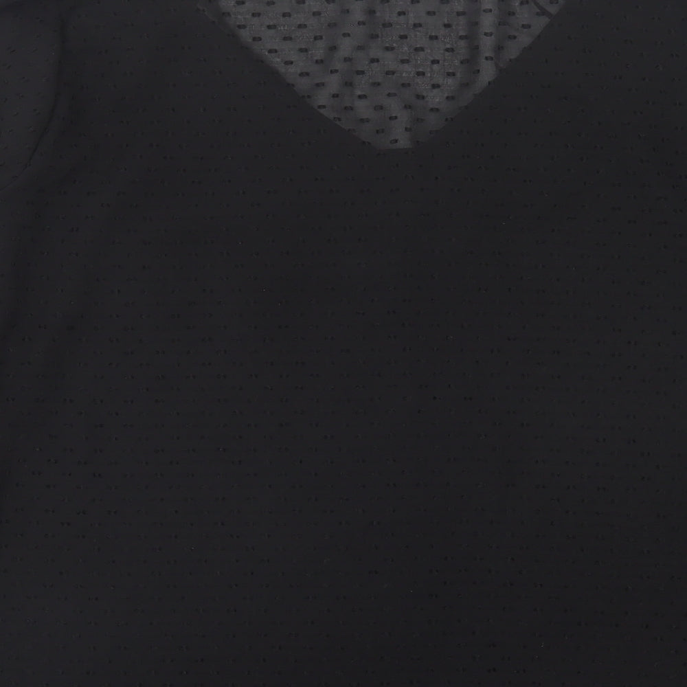 F&F Womens Black Polka Dot Polyester Basic Blouse Size 20 V-Neck