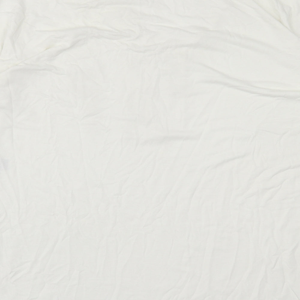 Marks and Spencer Womens White  Viscose Basic T-Shirt Size 20 V-Neck