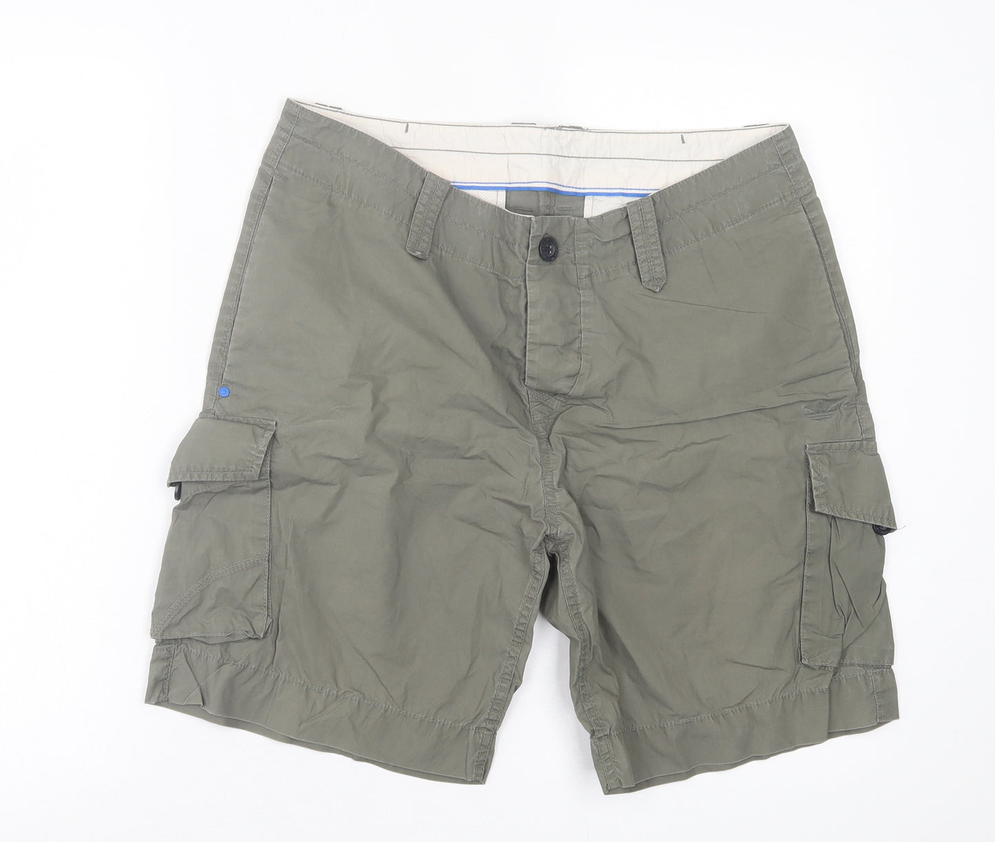 adidas Mens Green  Cotton Cargo Shorts Size 32 in L9 in Regular Button