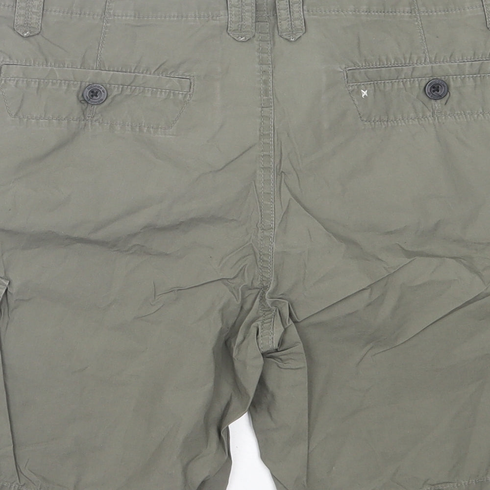 adidas Mens Green  Cotton Cargo Shorts Size 32 in L9 in Regular Button