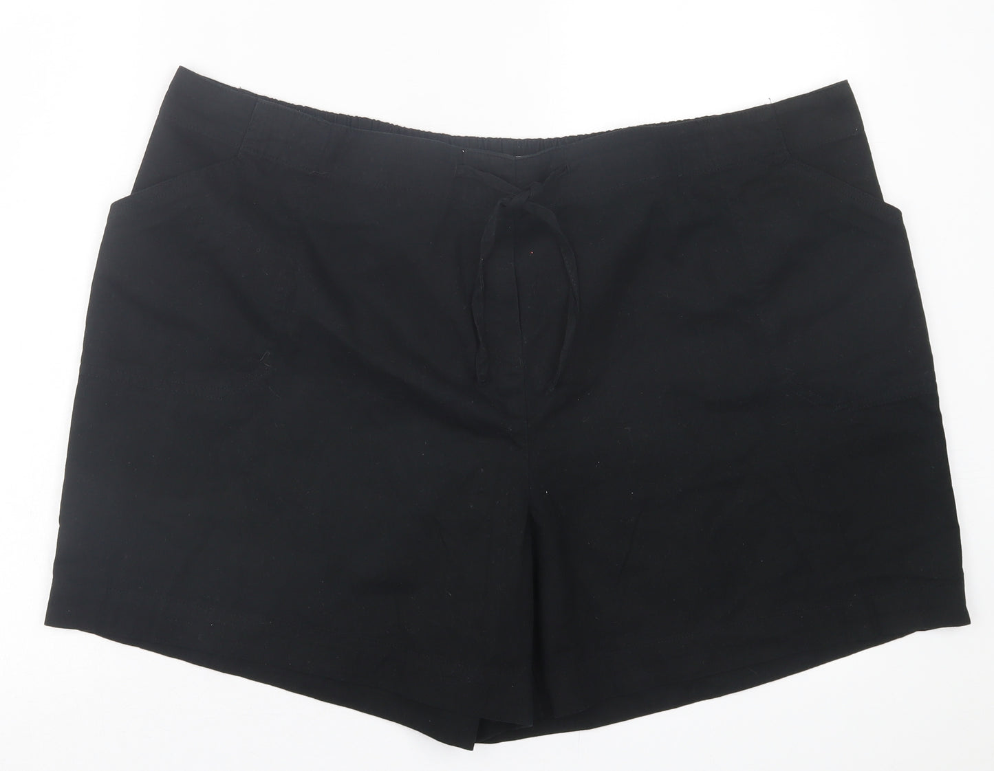 George Womens Black  Cotton Bermuda Shorts Size 24 L6 in Regular Tie
