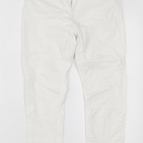 THE ROCKIN REV Womens White  Cotton Skinny Jeans Size 10 L25 in Regular Button