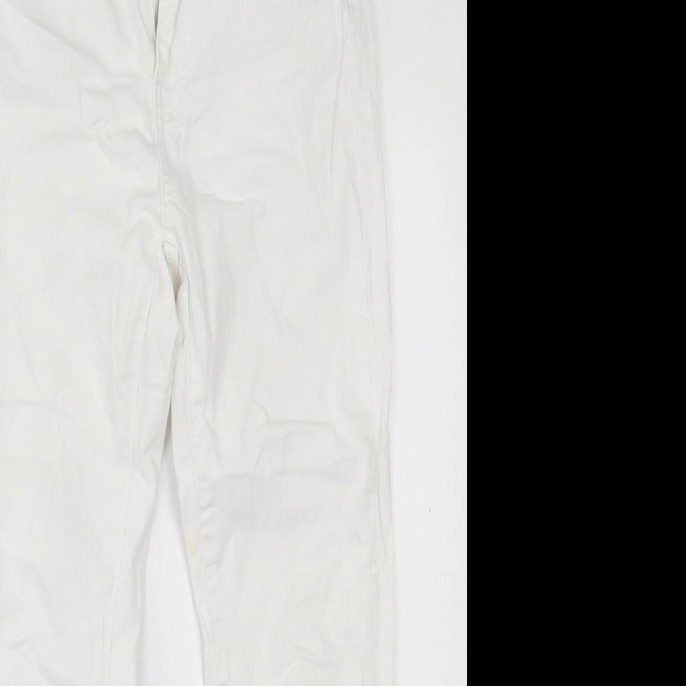 THE ROCKIN REV Womens White  Cotton Skinny Jeans Size 10 L25 in Regular Button