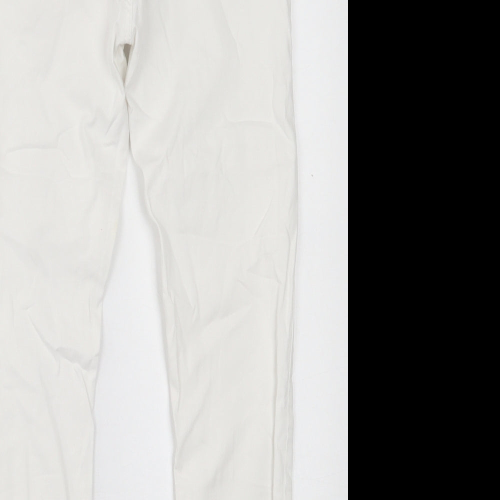 THE ROCKIN REV Womens White  Cotton Skinny Jeans Size 10 L25 in Regular Button