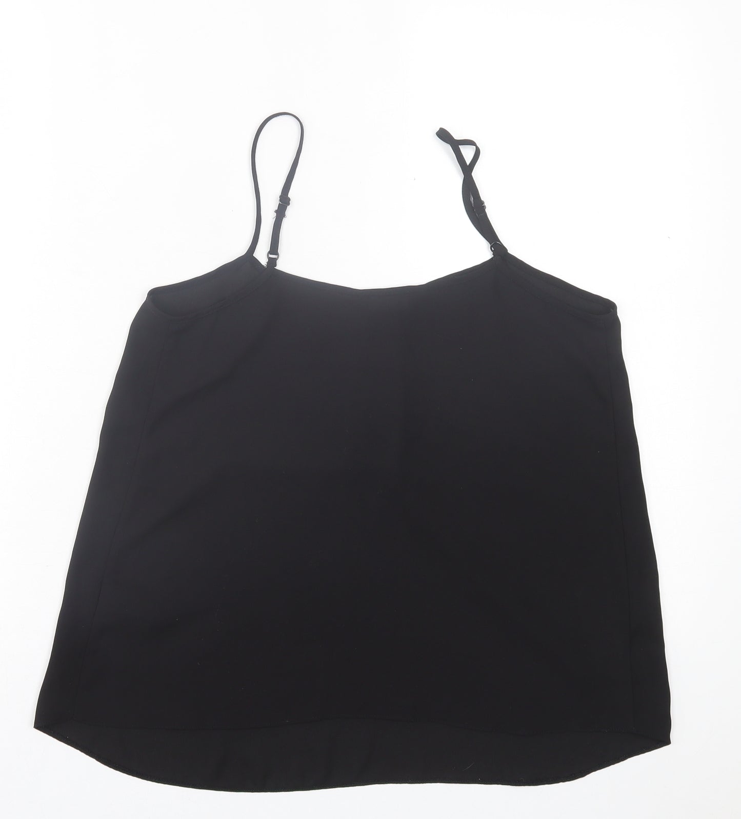 Dorothy Perkins Womens Black  Polyester Basic Tank Size 8 V-Neck