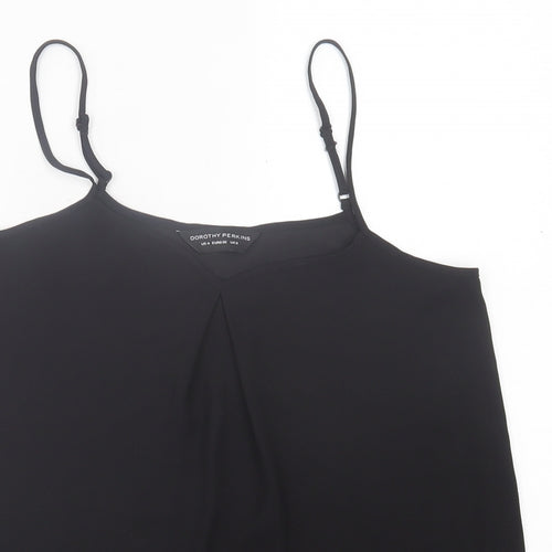 Dorothy Perkins Womens Black  Polyester Basic Tank Size 8 V-Neck