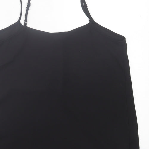 Dorothy Perkins Womens Black  Polyester Basic Tank Size 8 V-Neck
