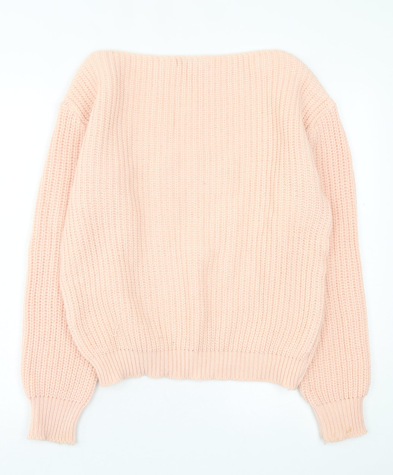 Glamorous Womens Pink Boat Neck  Acrylic Pullover Jumper Size S