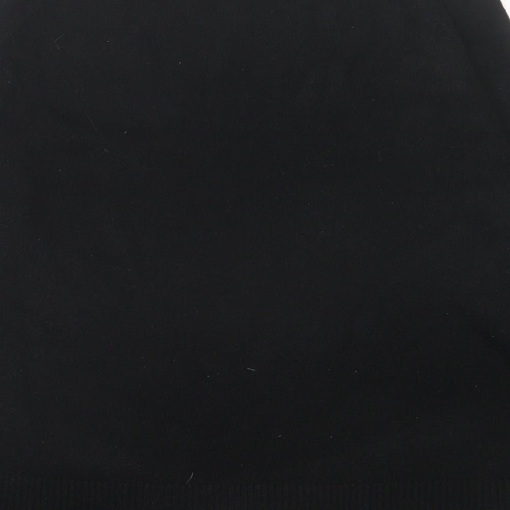 Papaya Womens Black Crew Neck  Acrylic Pullover Jumper Size 14
