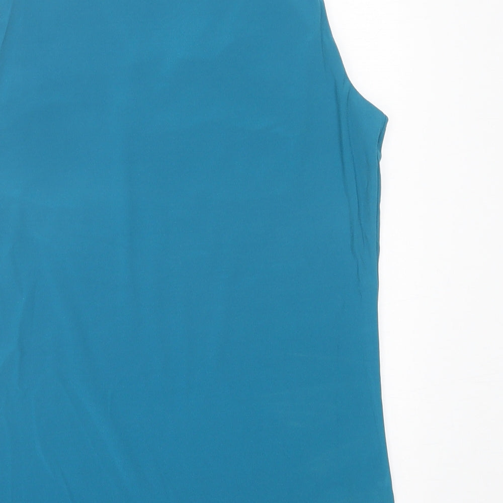 Antthony Womens Blue  Nylon Basic Tank Size S V-Neck