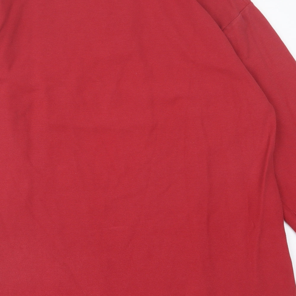 Marks and Spencer Mens Red  Cotton  Polo Size L Collared Button