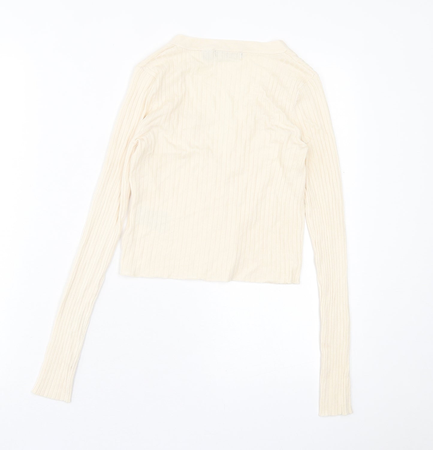 Brave Soul Womens Beige V-Neck  Viscose Cardigan Jumper Size M