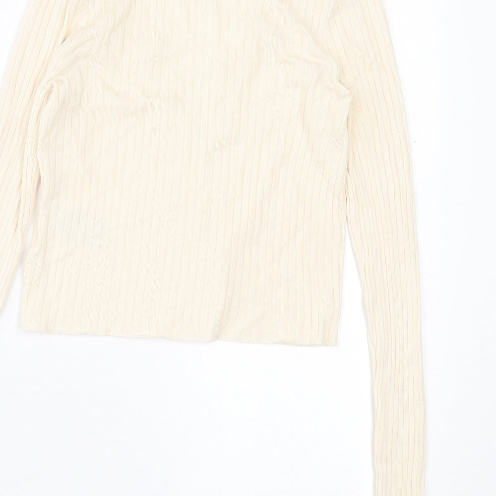 Brave Soul Womens Beige V-Neck  Viscose Cardigan Jumper Size M