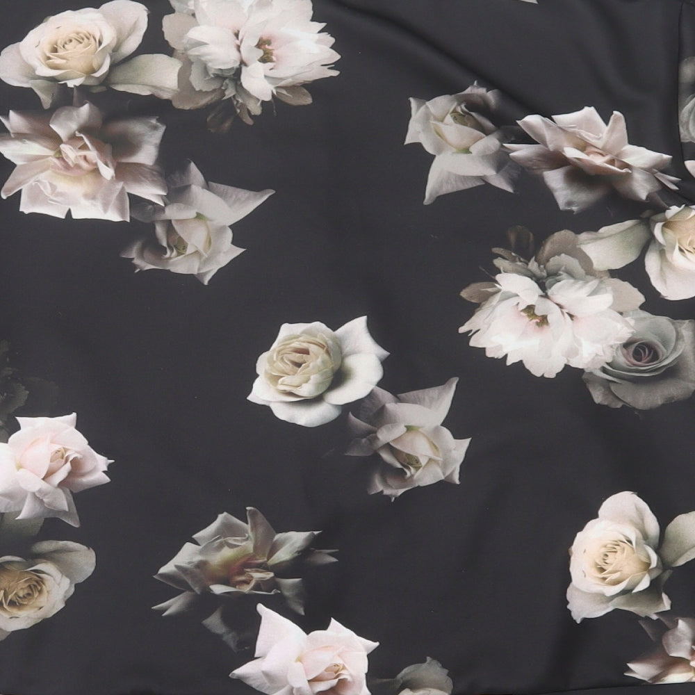 New Look Womens Black Floral  Jacket  Size 16  Zip