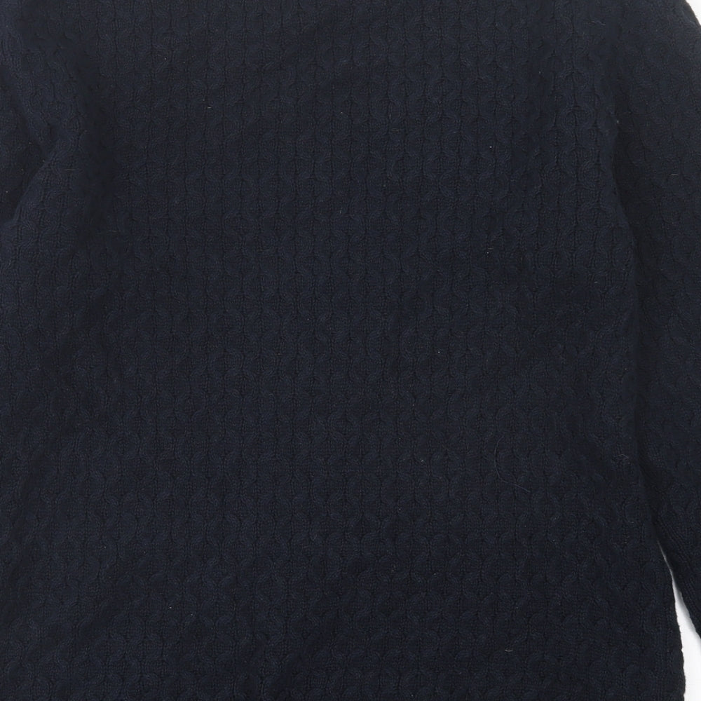 H&M Mens Blue Crew Neck  Cotton Pullover Jumper Size S