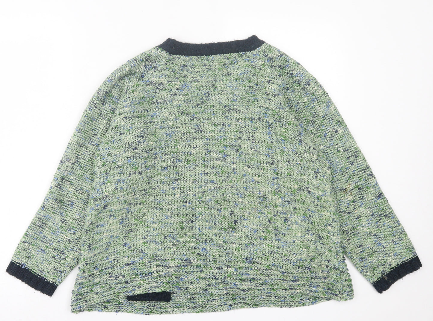 Per Una Womens Green Crew Neck  Acrylic Pullover Jumper Size 18
