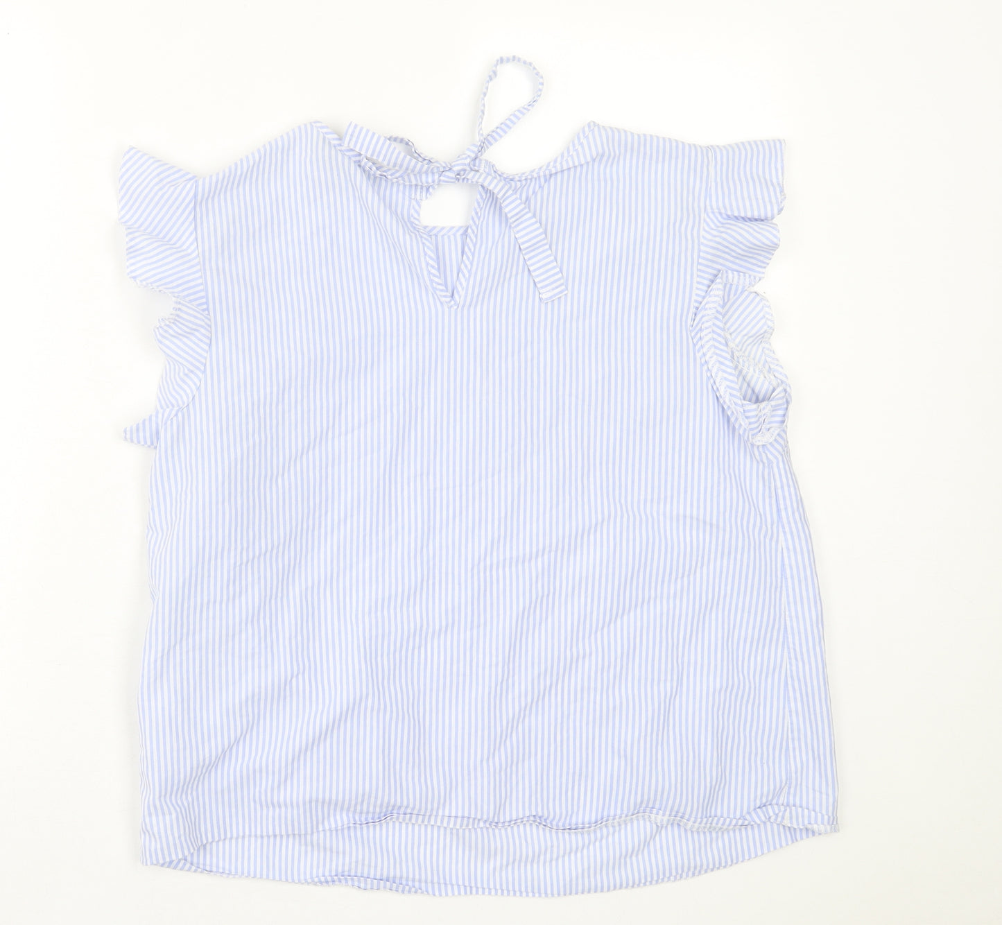 Atmosphere Womens Blue Striped Cotton Basic T-Shirt Size 14 Crew Neck