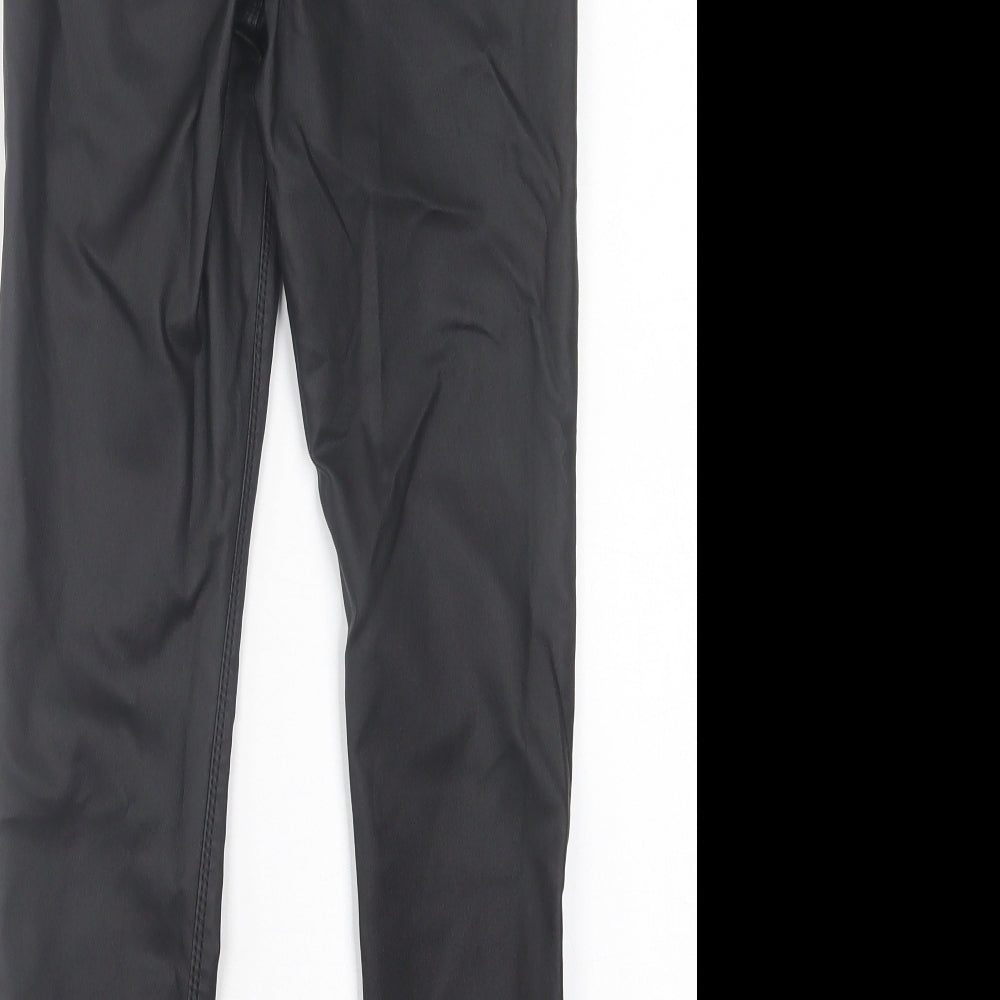 Papaya Womens Black  Viscose Jegging Trousers Size 8 L25 in Regular