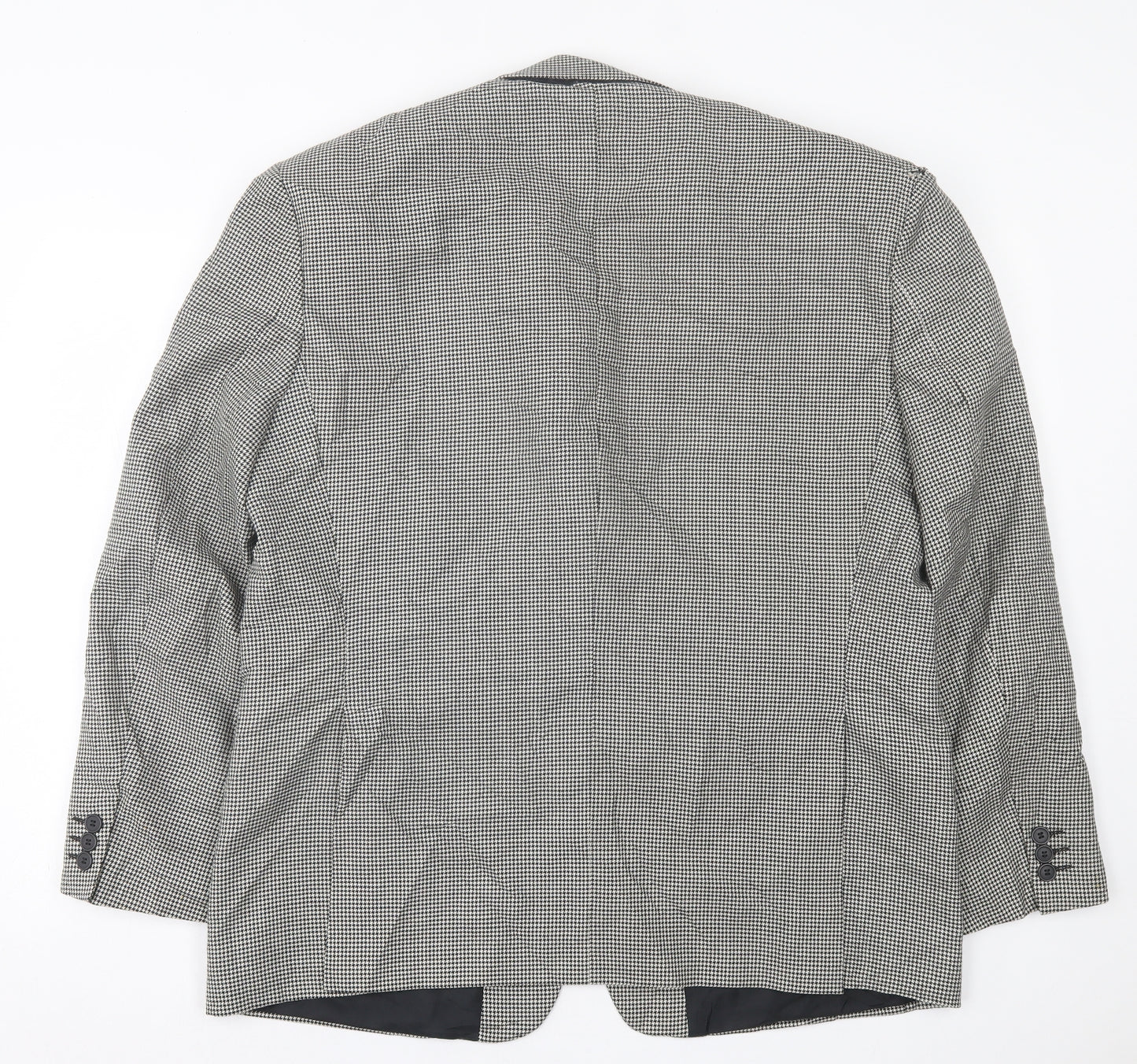 Jolliman Mens White Houndstooth Polyester Jacket Suit Jacket Size 44