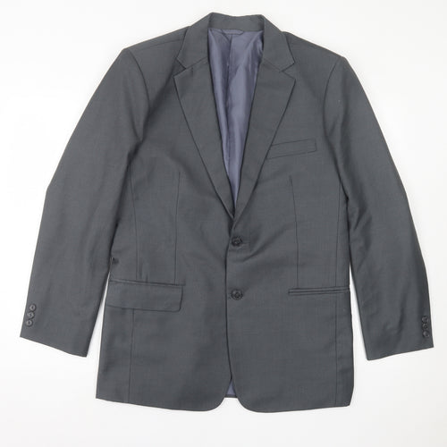 Preworn Mens Grey  Polyester Jacket Suit Jacket Size 40