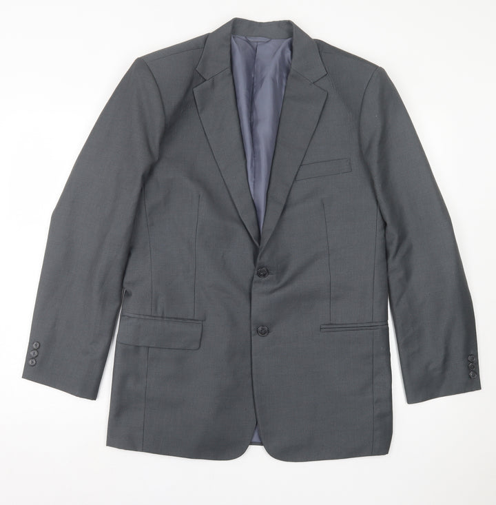 Preworn Mens Grey  Polyester Jacket Suit Jacket Size 40