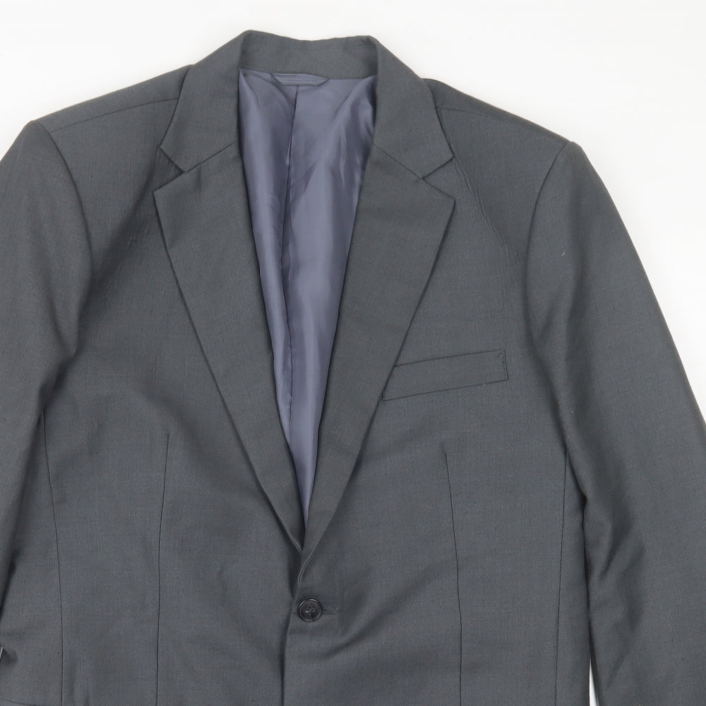 Preworn Mens Grey  Polyester Jacket Suit Jacket Size 40