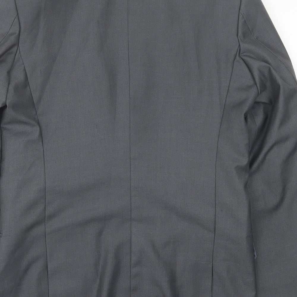 Preworn Mens Grey  Polyester Jacket Suit Jacket Size 40