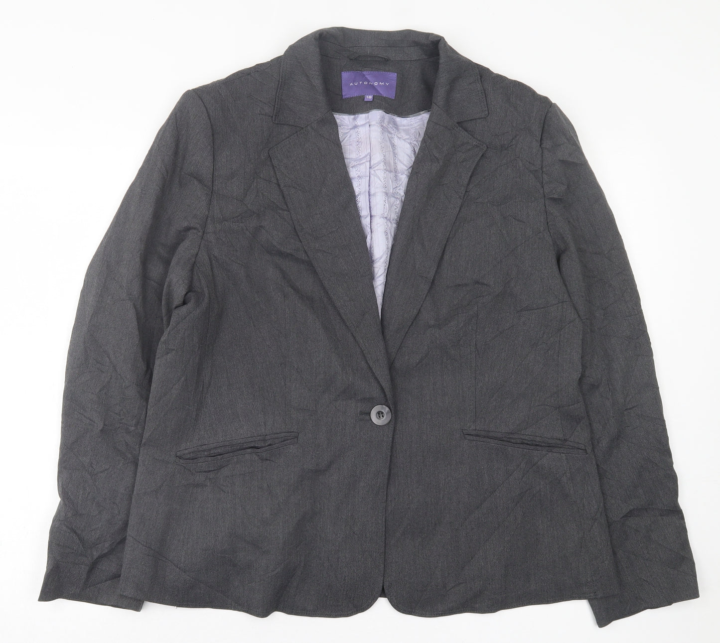 Autonomy Womens Grey   Jacket Blazer Size 18  Button