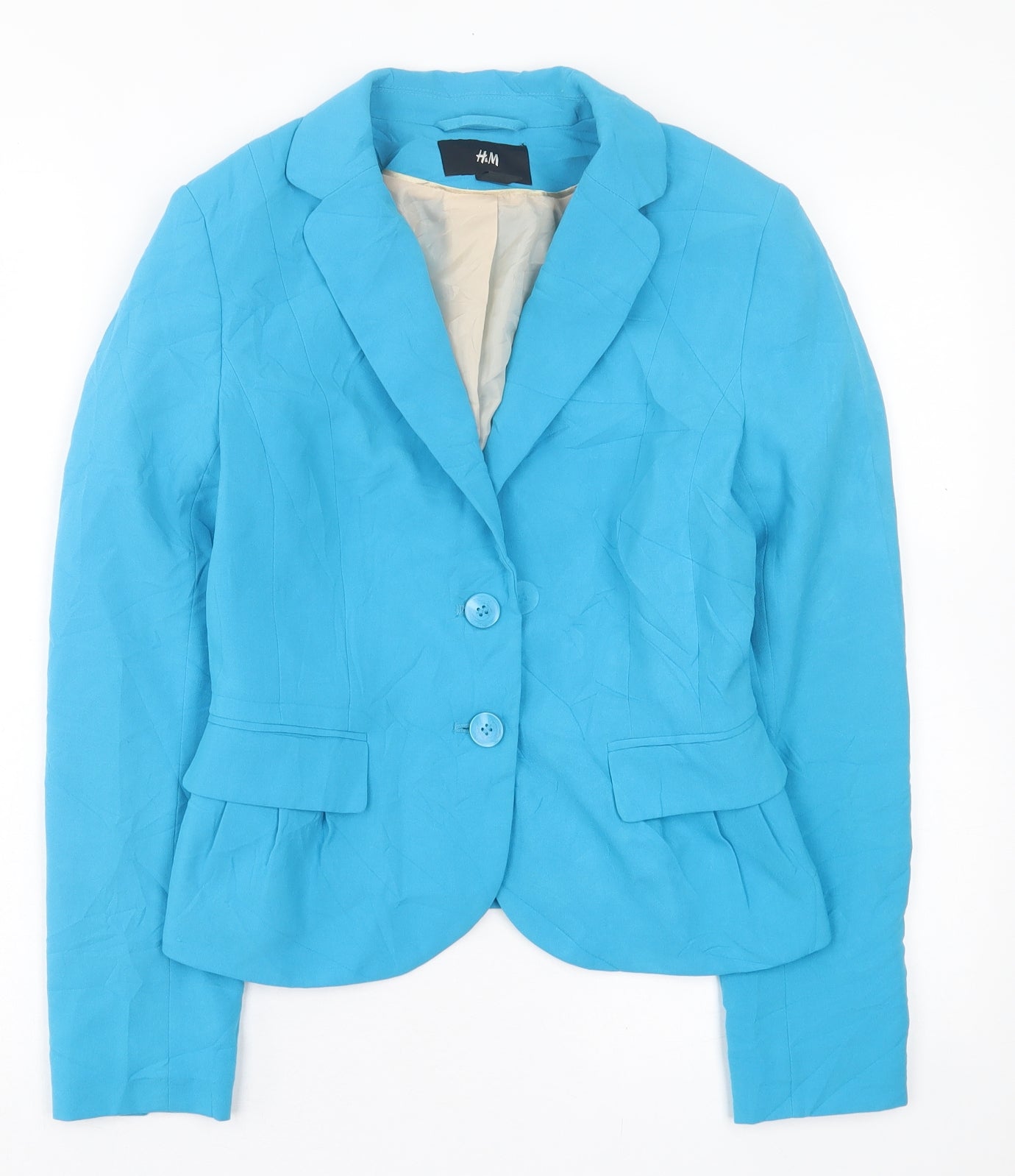H&M Womens Blue   Jacket Blazer Size 8  Button