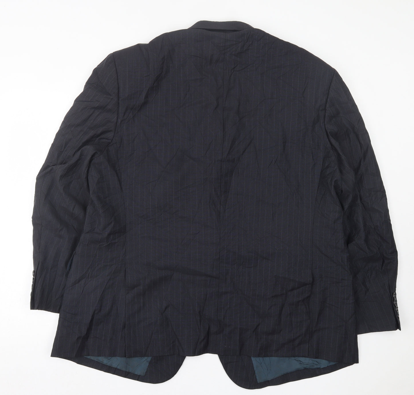 Marks and Spencer Mens Blue Striped Wool Jacket Suit Jacket Size 48