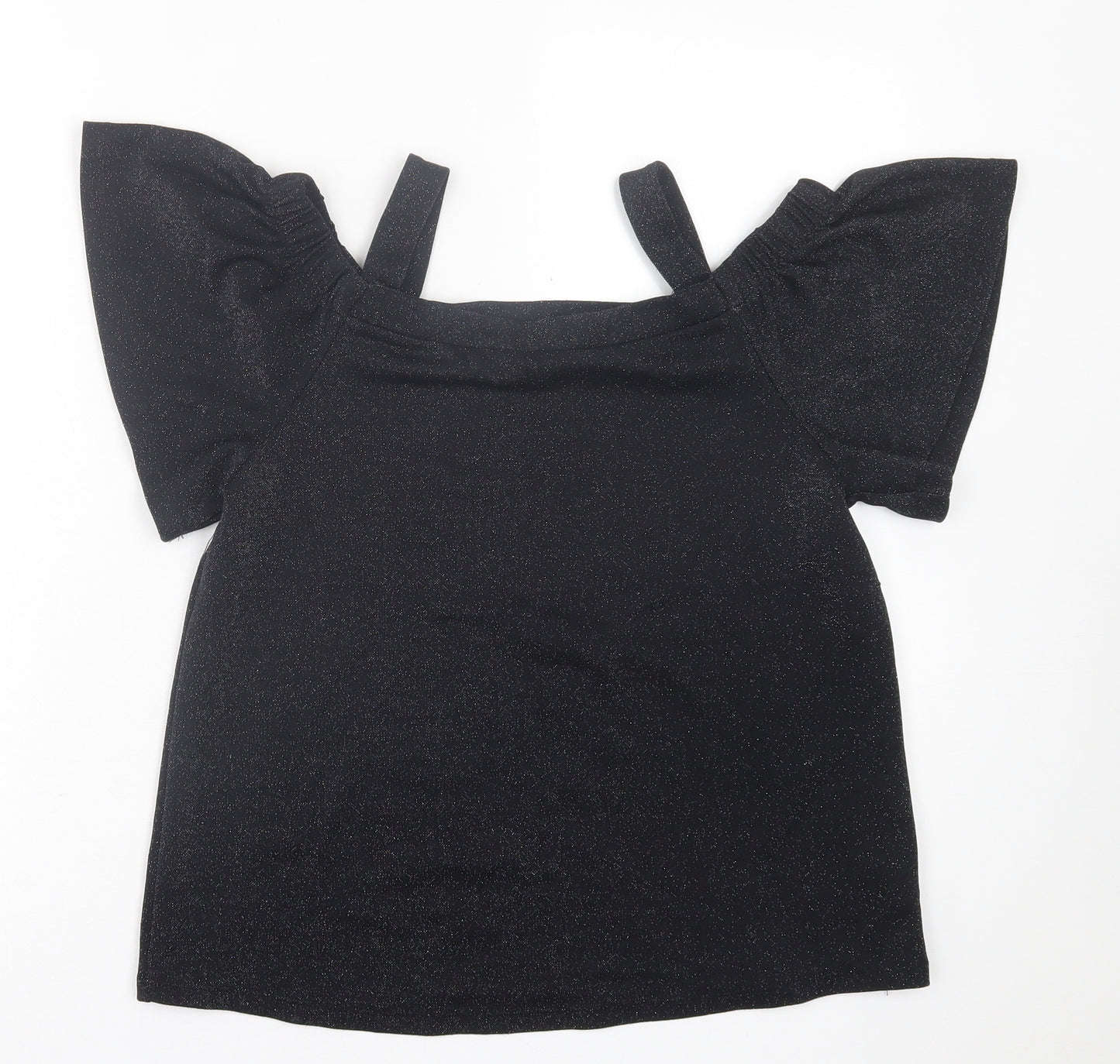 F&F Womens Black  Polyester Basic Tank Size 14 Square Neck