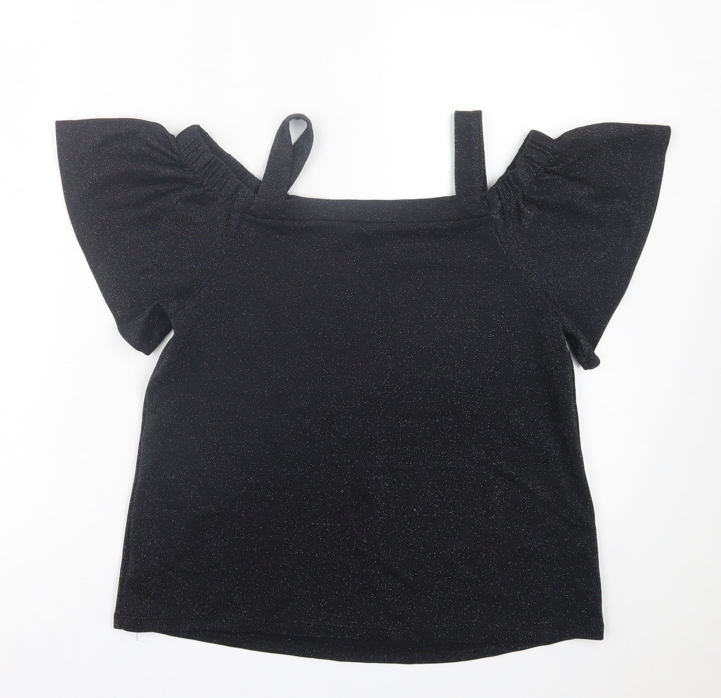 F&F Womens Black  Polyester Basic Tank Size 14 Square Neck