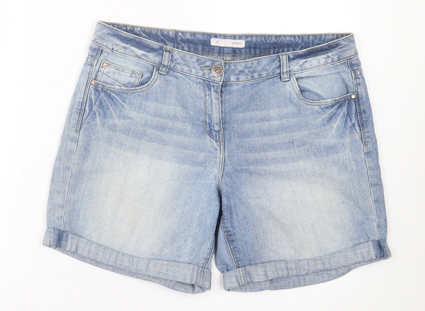 Nutmeg Womens Blue  Cotton Bermuda Shorts Size 12 L6 in Regular Button