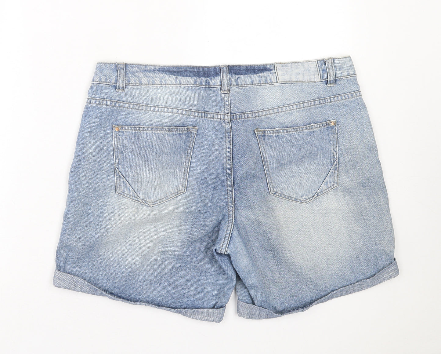 Nutmeg Womens Blue  Cotton Bermuda Shorts Size 12 L6 in Regular Button
