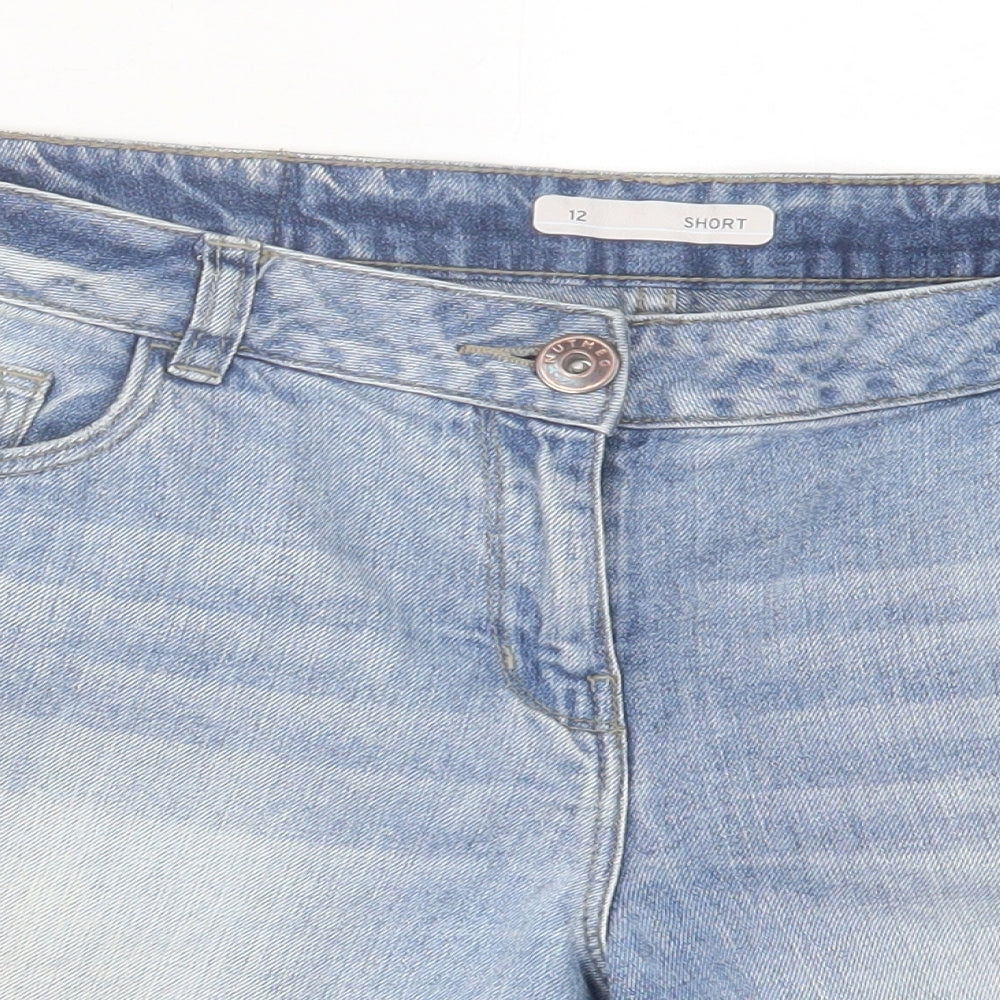 Nutmeg Womens Blue  Cotton Bermuda Shorts Size 12 L6 in Regular Button