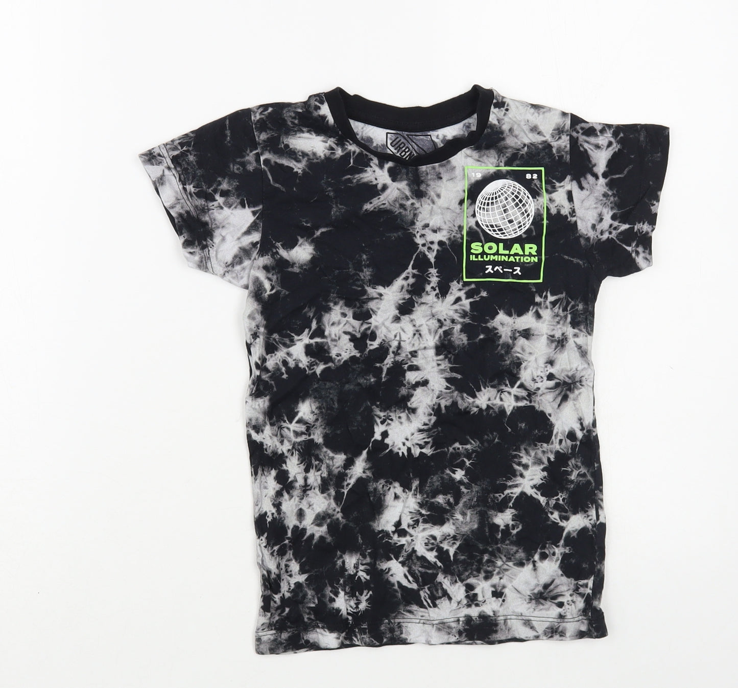 Matalan Boys Black  Cotton Pullover T-Shirt Size 6 Years Crew Neck Pullover - Tie Dye