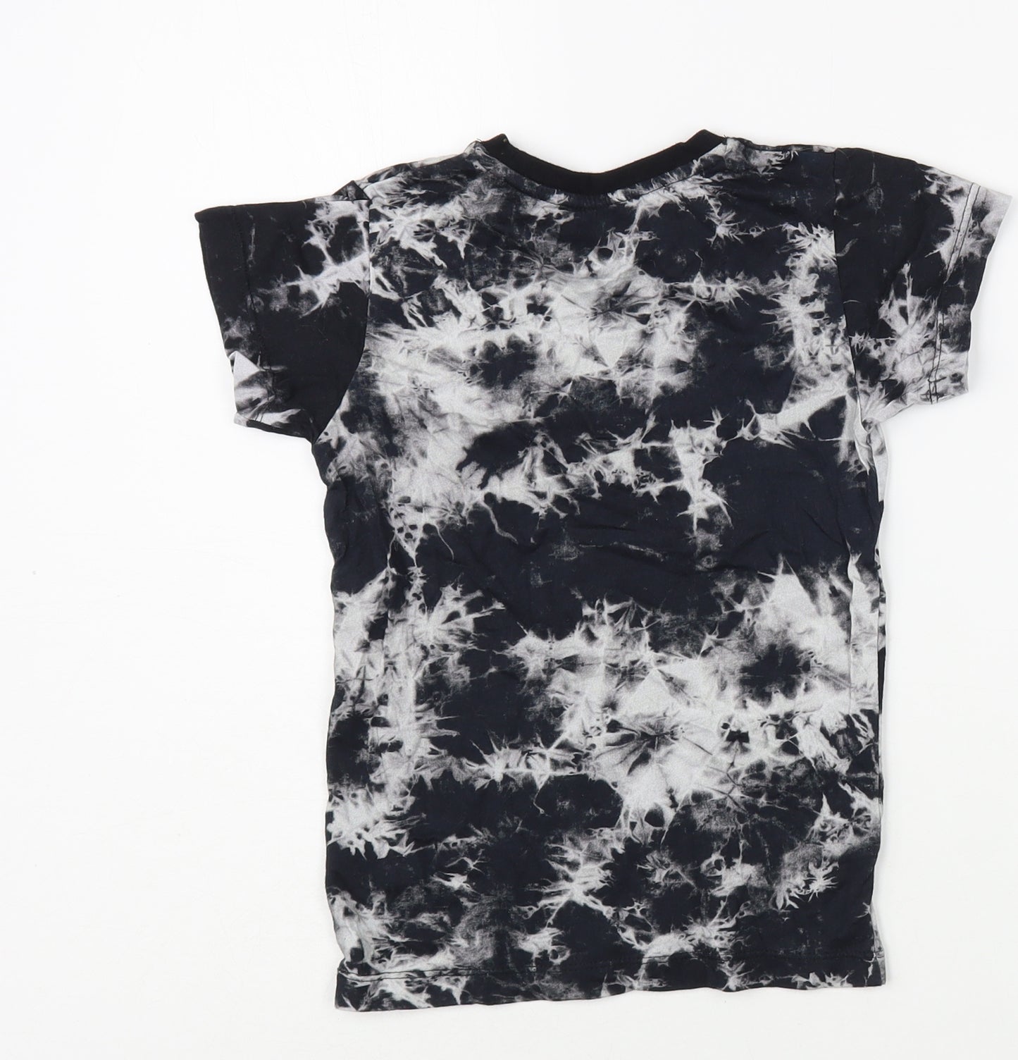 Matalan Boys Black  Cotton Pullover T-Shirt Size 6 Years Crew Neck Pullover - Tie Dye