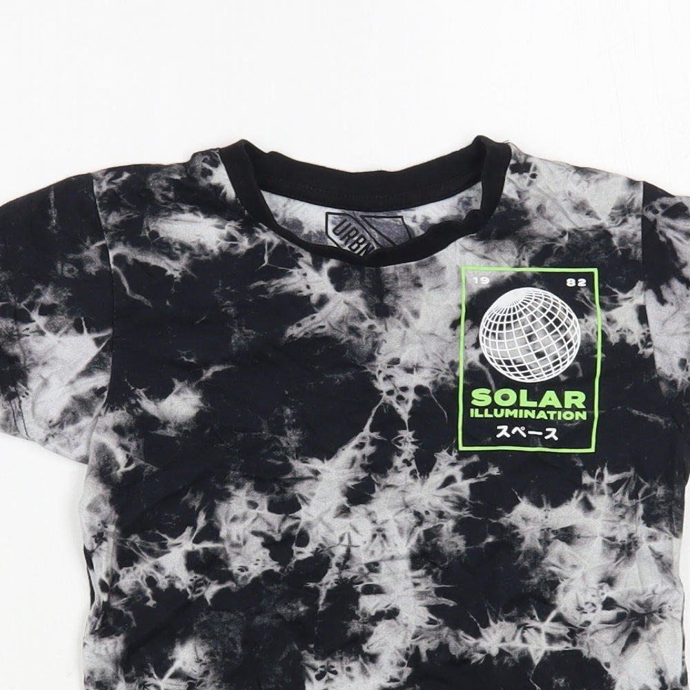 Matalan Boys Black  Cotton Pullover T-Shirt Size 6 Years Crew Neck Pullover - Tie Dye