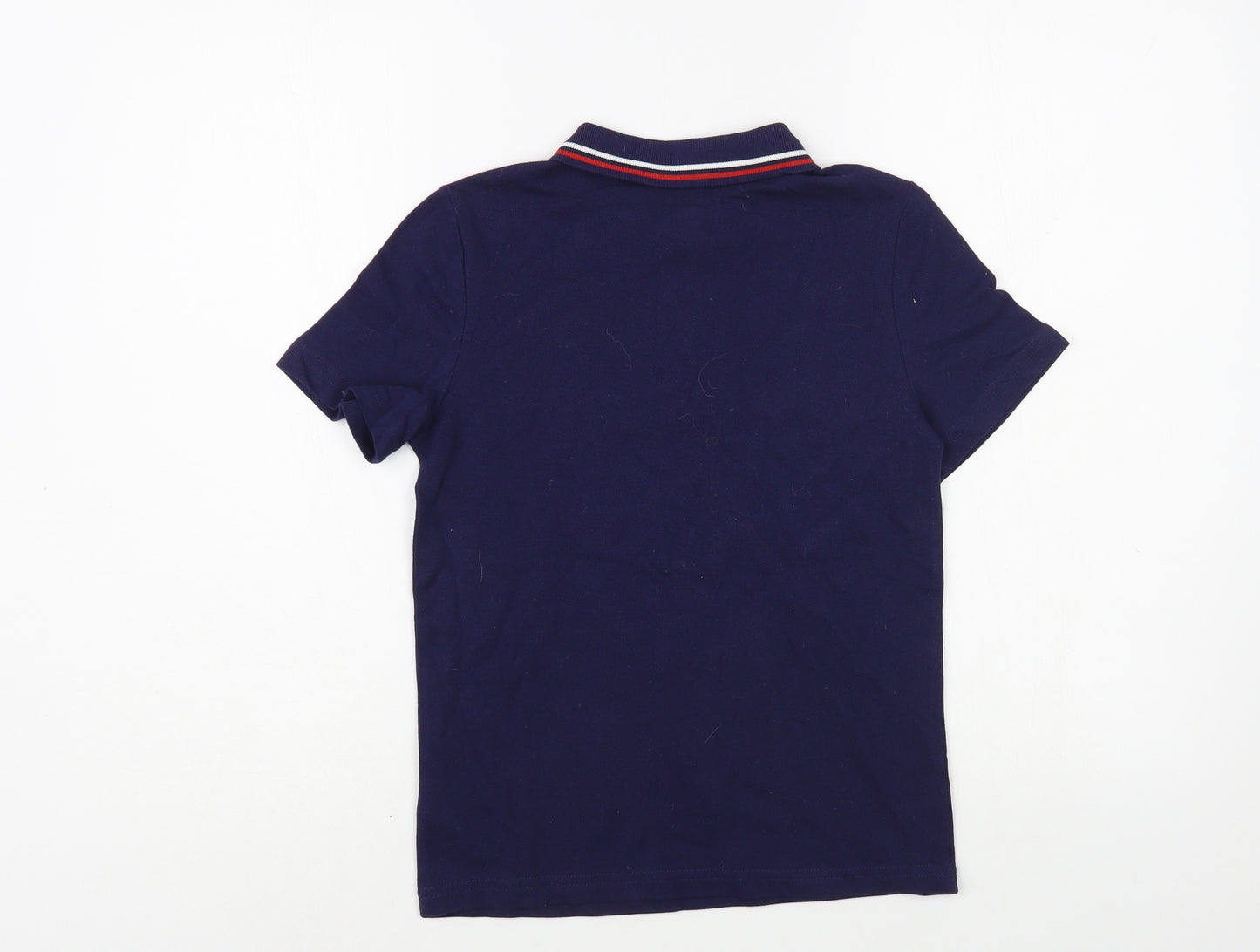 F&F Boys Blue  Cotton Pullover Polo Size 8-9 Years Collared Button