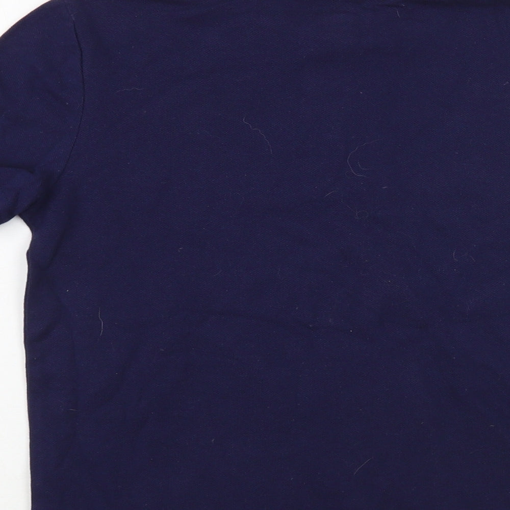 F&F Boys Blue  Cotton Pullover Polo Size 8-9 Years Collared Button